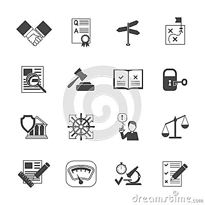 Legal Compliance Icons Set Vector Illustration