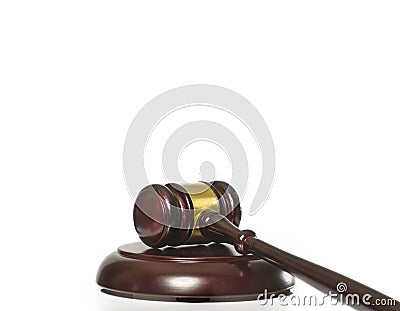 Legal concept gavel on white Stock Photo