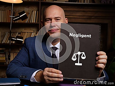 Legal concept about Negligent with sign on the sheet Stock Photo