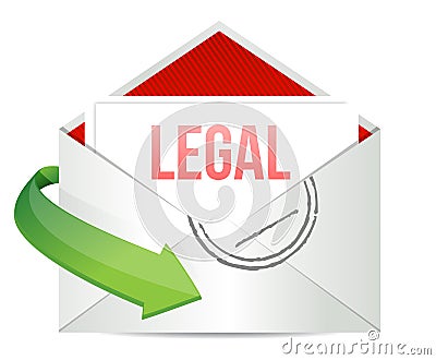 Legal Concept representing email Cartoon Illustration