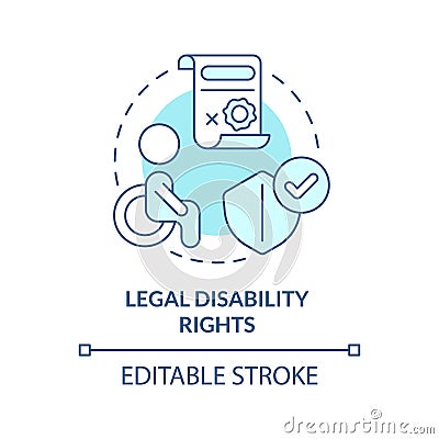 Legal disability rights blue concept icon Cartoon Illustration