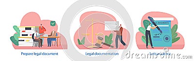 Legal Documents, Formal Written Record Outlining Legal Rights, Obligations, Or Agreements, Containing Specific Details Vector Illustration