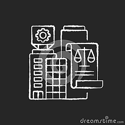 Legal entity chalk white icon on black background Vector Illustration