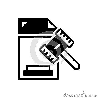 Black solid icon for Legal, legitimate and lawful Vector Illustration
