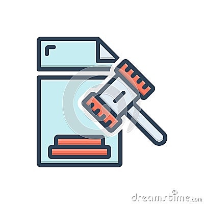 Color illustration icon for Legal, legitimate and juristic Cartoon Illustration