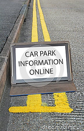 legal illegal parking fine driving road laws payment online internet double yellow lines Stock Photo