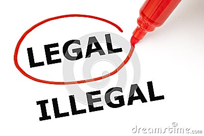 Legal or Illegal with Red Marker Stock Photo