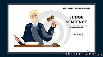 legal judge sentence vector Cartoon Illustration