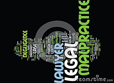 Legal Malpractice Lawyer Text Background Word Cloud Concept Stock Photo