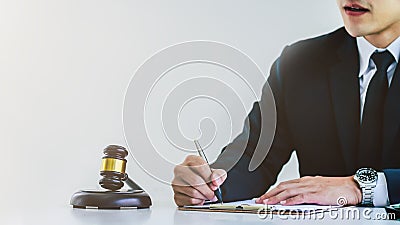The legal office or the lawyer`s office provides legal advice for use in business operations and hire purchase contracts Stock Photo