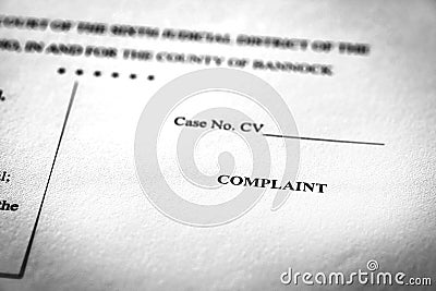 Legal Pleadings Court Papers Law Complaint Stock Photo