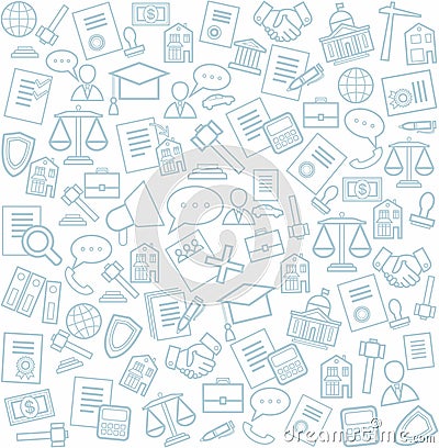 Legal services, background, seamless, white. Vector Illustration