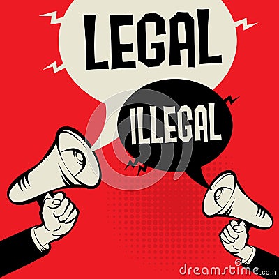 Legal versus Illegal Vector Illustration