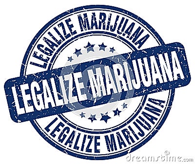 legalize marijuana blue stamp Vector Illustration
