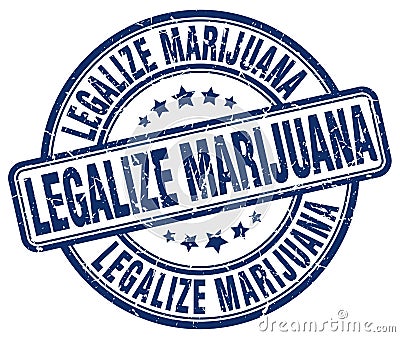 Legalize marijuana blue stamp Vector Illustration