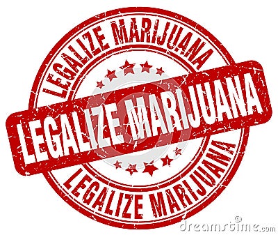 legalize marijuana red stamp Vector Illustration