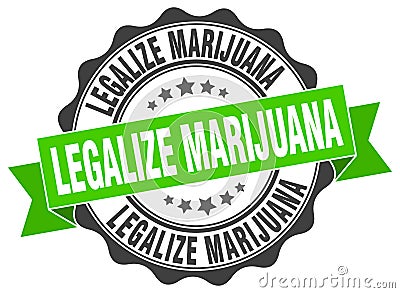 legalize marijuana seal. stamp Vector Illustration