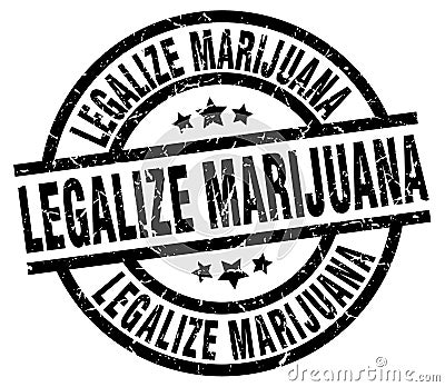 legalize marijuana stamp Vector Illustration