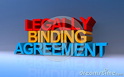 legally binding agreement on blue Stock Photo