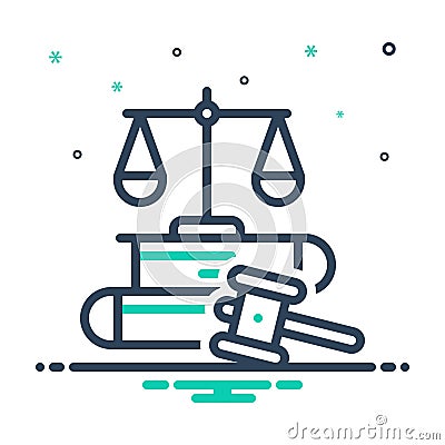 Mix icon for Legally, law and justice Vector Illustration