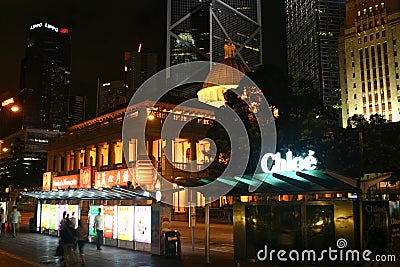 the Legco Building, corride at night, hk 18 sept 2004 Editorial Stock Photo