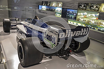 Legendary Brabham BT52 formula one race car 1983 displayed on exhibition at BMW museum in Munich Editorial Stock Photo