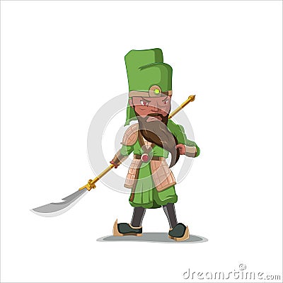 Legendary Chinese Warrior Kuan Yu God of war Vector Stock Photo