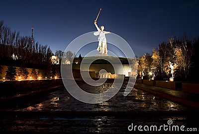 Legendary Mamayev Kurgan Stock Photo