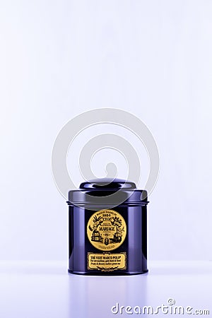 Legendary Marco Polo tea in the black box Editorial Stock Photo