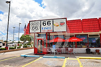 Legendary Route 66 Diner is a classic on historic highway Route 66 Editorial Stock Photo