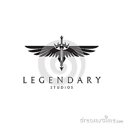 Legendary. Sword logo Vector Illustration