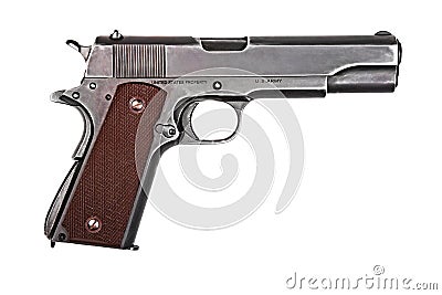 Legendary U.S. Army handgun. Stock Photo