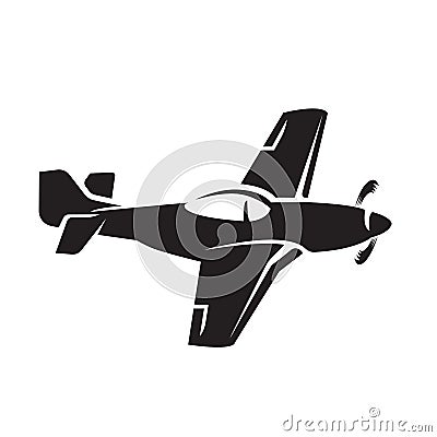 Legendary WWII american fighter aircraft vector icon. Vector Illustration