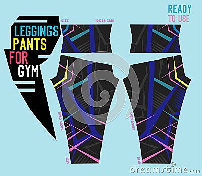 Leggings pants vector for gym with mold ready to use 186 [Convertido Vector Illustration