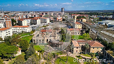 Leghorn, Italy. Aerial view of Fonte del Corallo, old thermal spring Stock Photo