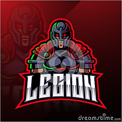 Legion warrior mascot logo design Vector Illustration