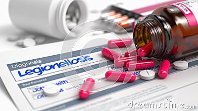 Legionellosis - Phrase in Anamnesis. 3D Render. Stock Photo