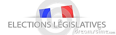 Legislative elections in French with a part hidden french flag Stock Photo