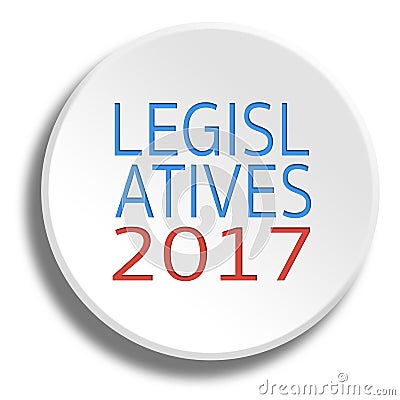 Legislative 2017 in round white button with shadow Stock Photo