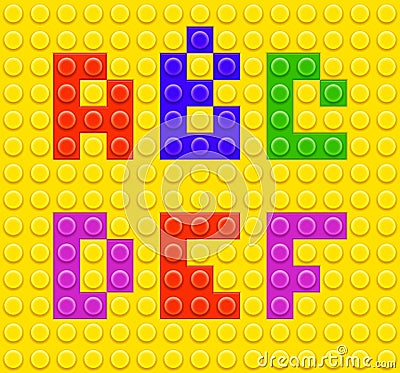 Lego blocks alphabet 1 design vector illustration Vector Illustration