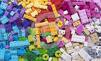 Lego blocks closeup Editorial Stock Photo