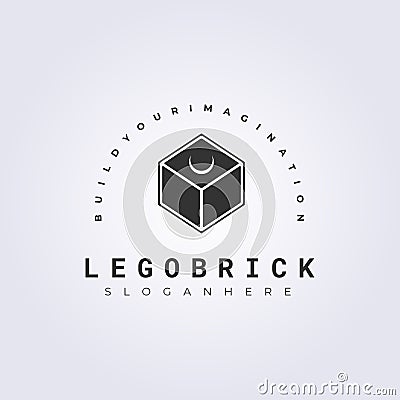 lego brick vintage style logo vector illustration design Cartoon Illustration