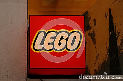 LEGO BRICKS STORE ON STRIEGET IN COPENHAGEN Editorial Stock Photo