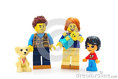 Lego constructor personages, Family portrait Editorial Stock Photo