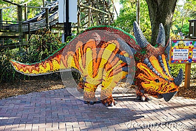 Lego Dinosaur at Legoland florida Editorial Stock Photo