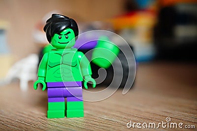 Lego green Hulk hero toy figurine Editorial Stock Photo