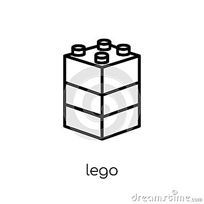 lego icon. Trendy modern flat linear vector lego icon on white b Vector Illustration