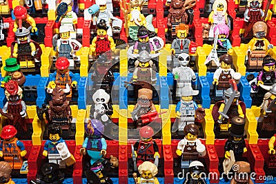 Lego minifigures at Cartoomics 2014 Editorial Stock Photo