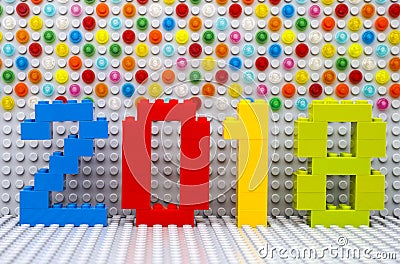 Lego New year 2018 concept Editorial Stock Photo