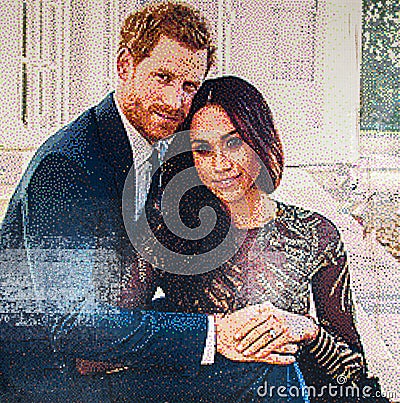 Lego Portrait Of Prince Harry And Meghan In Windsor Editorial Stock Photo